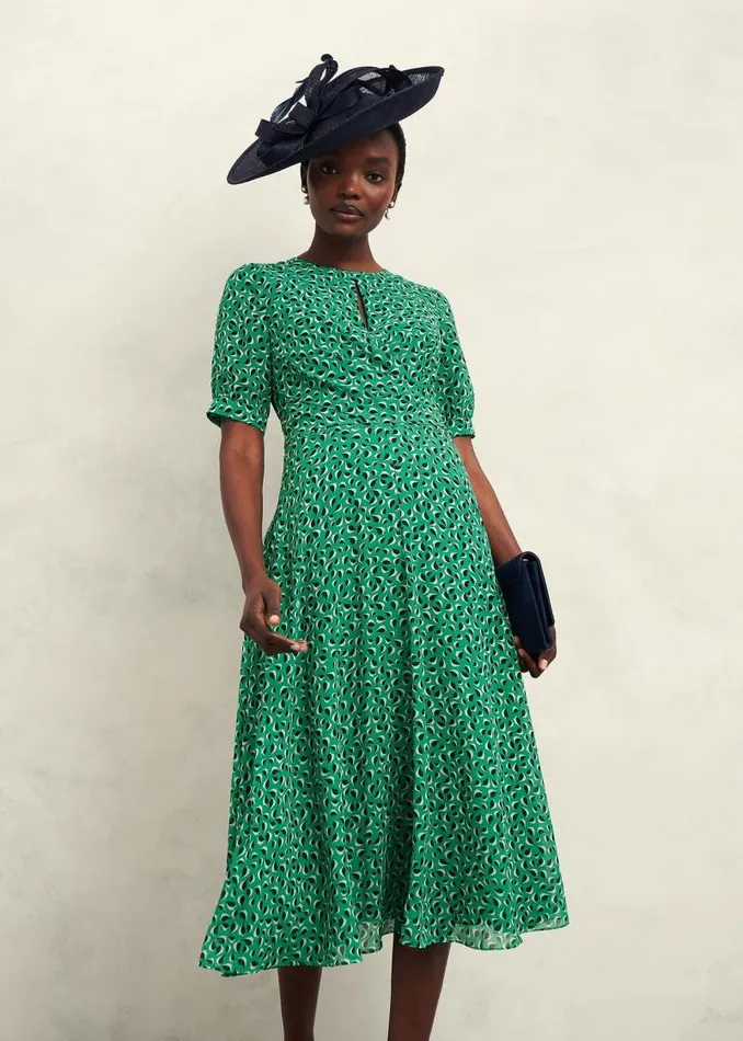 Women HOBBS Dresses and Jumpsuits Petite Bridget Dress Green Multi