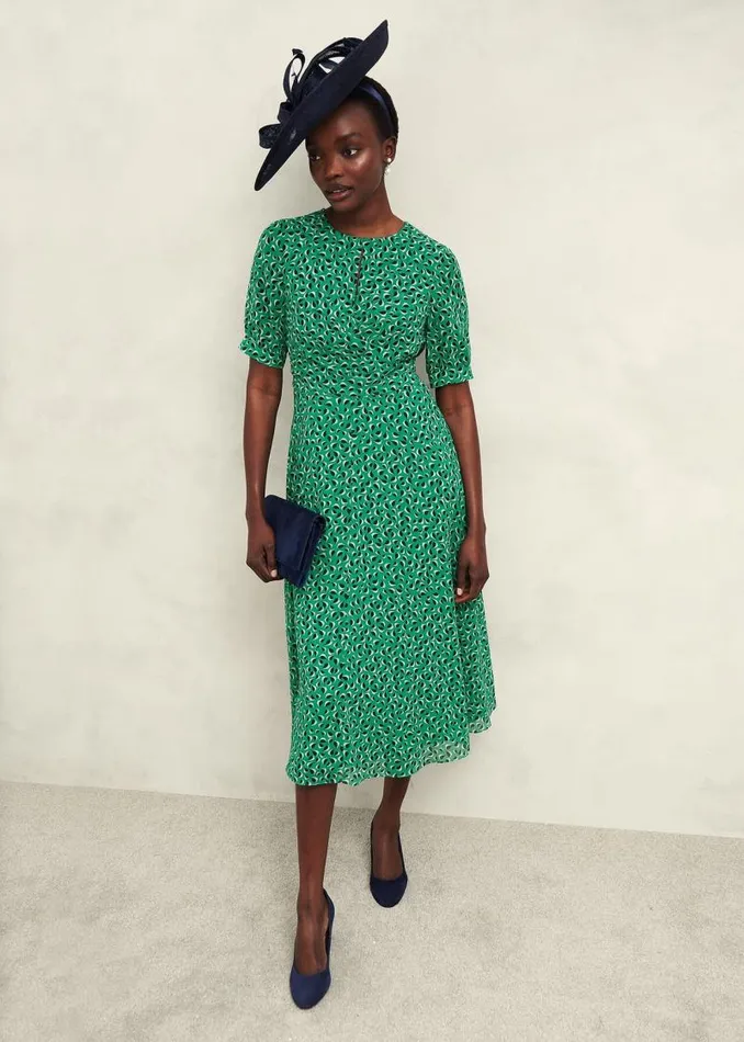 Women HOBBS Dresses and Jumpsuits Petite Bridget Dress Green Multi