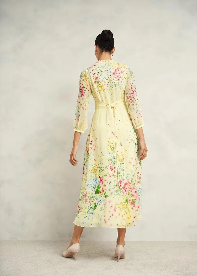 Women HOBBS Dresses and Jumpsuits Petite Emma Dress Yellow Multi