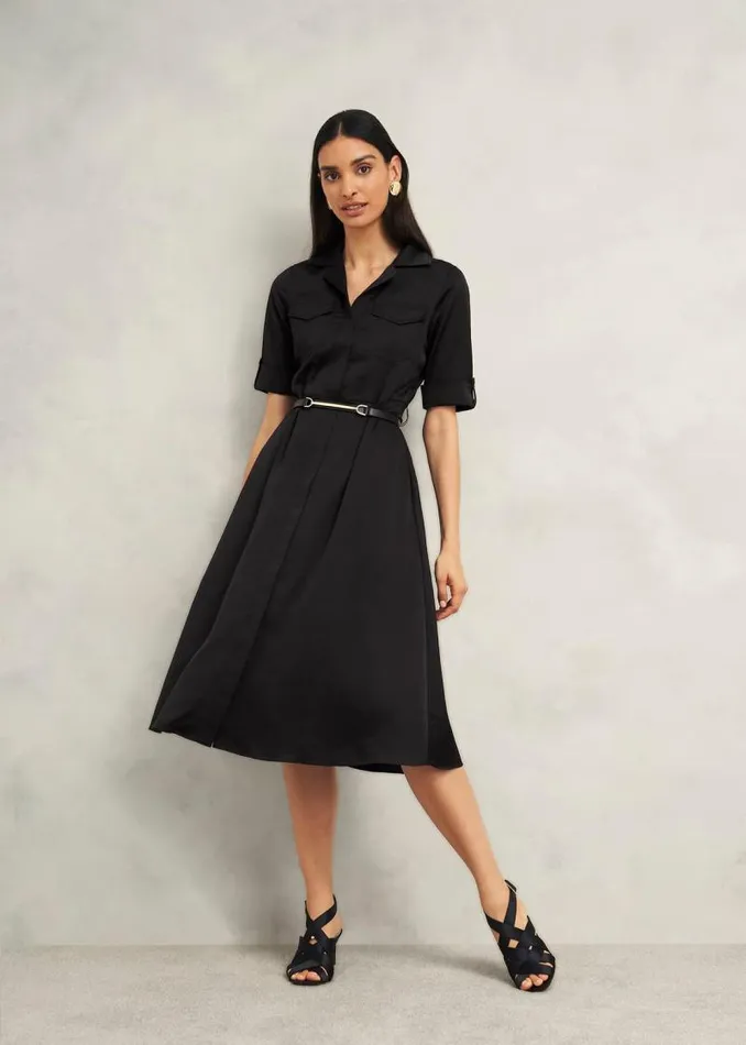 Women HOBBS Dresses and Jumpsuits Towneley Satin Dress Black