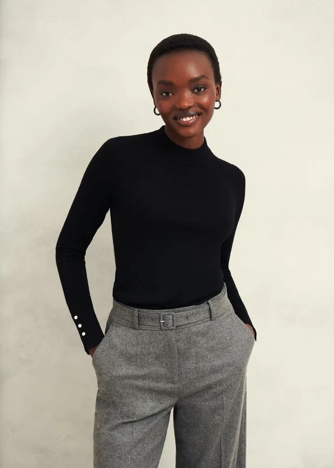 Women HOBBS Jumpers and Cardigans Bella Merino Wool Jumper Black