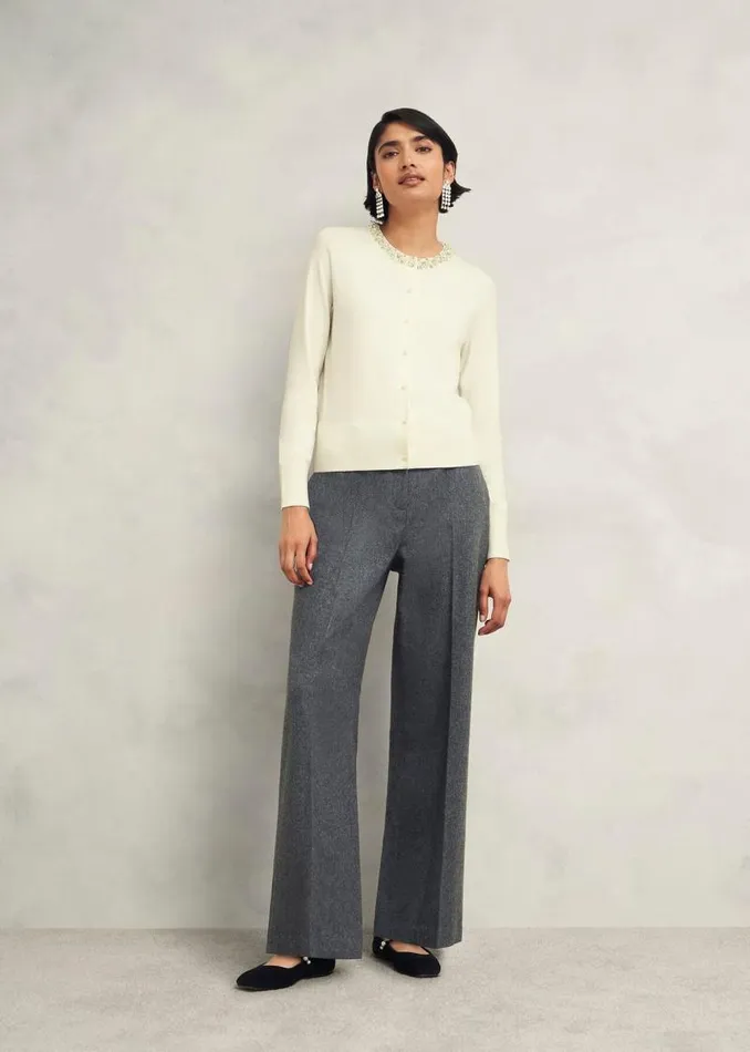 Women HOBBS Jumpers and Cardigans Oakley Beaded Cardigan Ivory