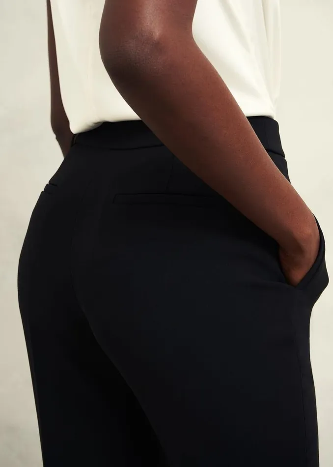 Women HOBBS Petite Trousers Petite Maya Straight Trouser Black