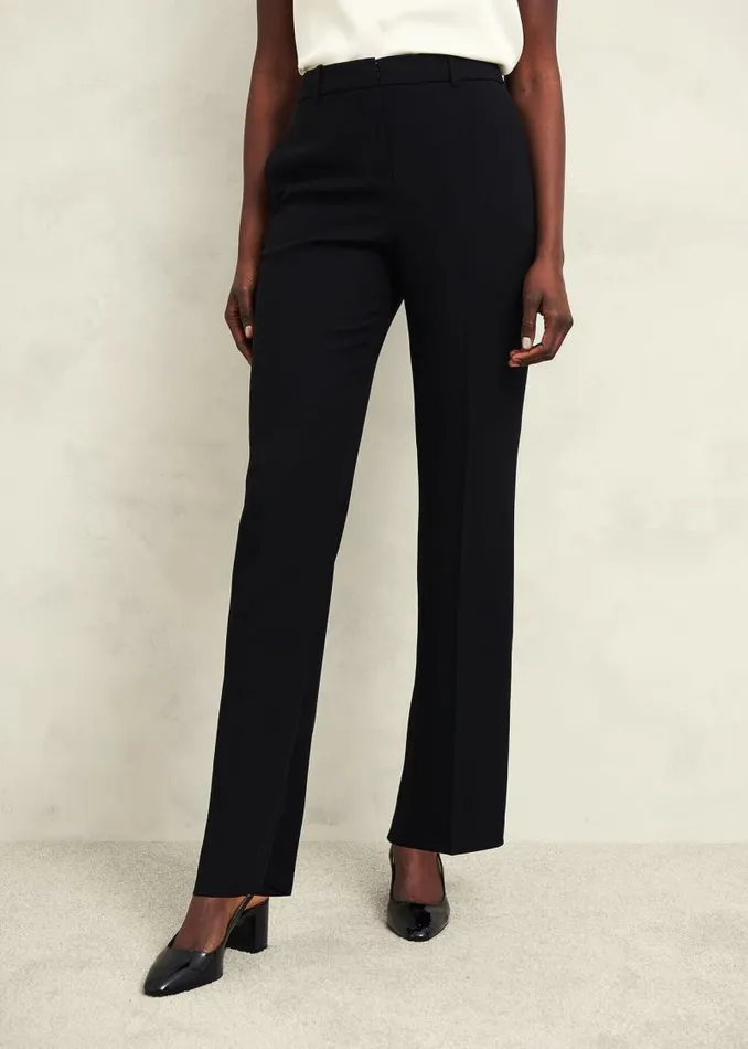 Women HOBBS Petite Trousers Petite Maya Straight Trouser Black