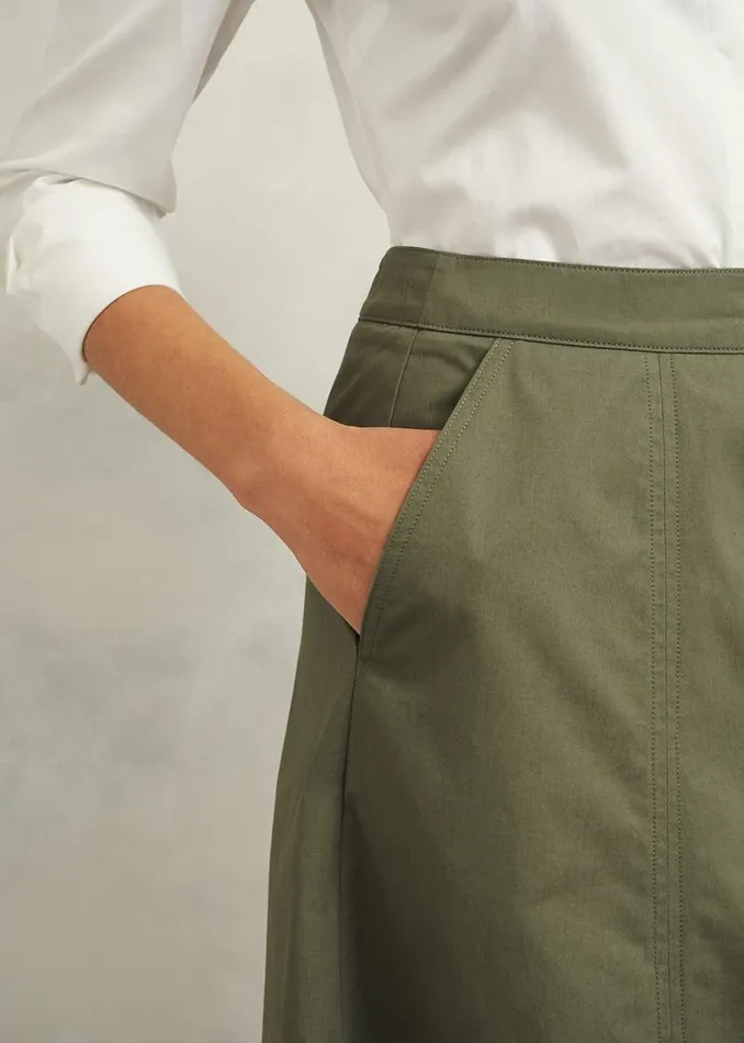 Women HOBBS Skirts Avril Cotton Skirt Sage Green