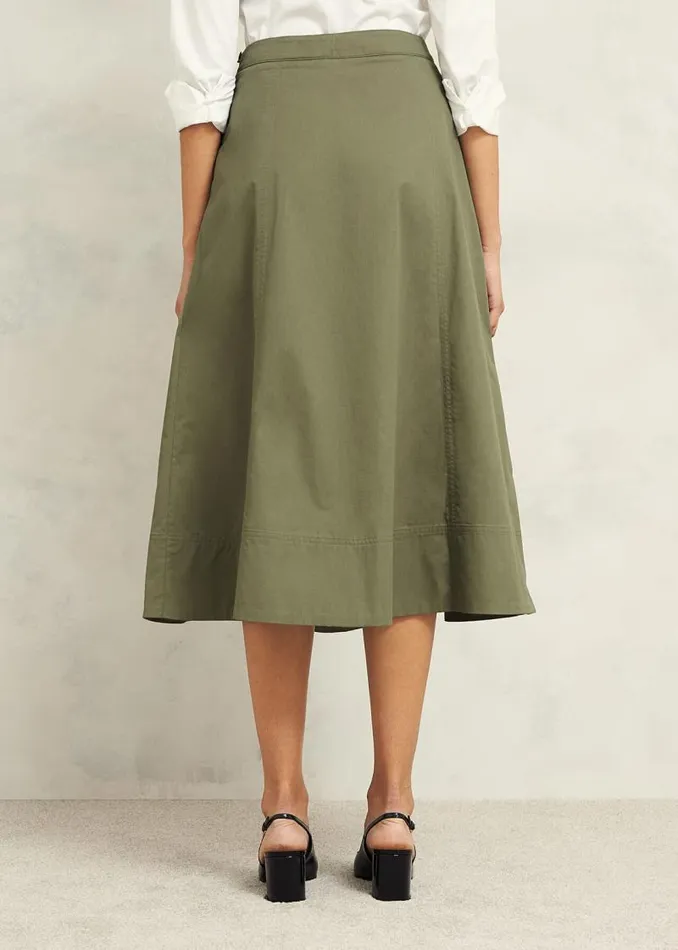 Women HOBBS Skirts Avril Cotton Skirt Sage Green