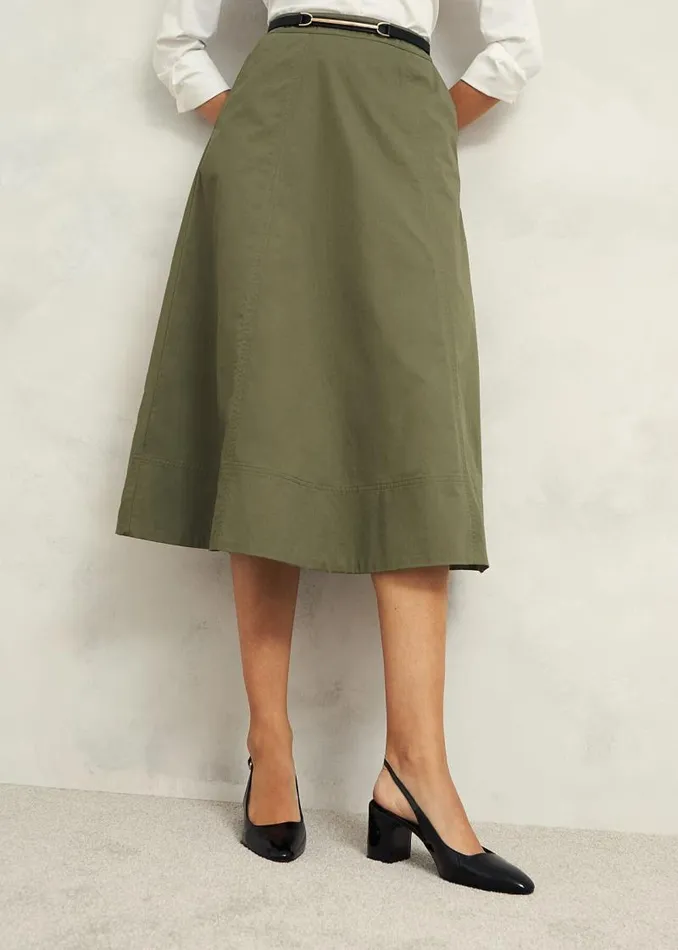 Women HOBBS Skirts Avril Cotton Skirt Sage Green
