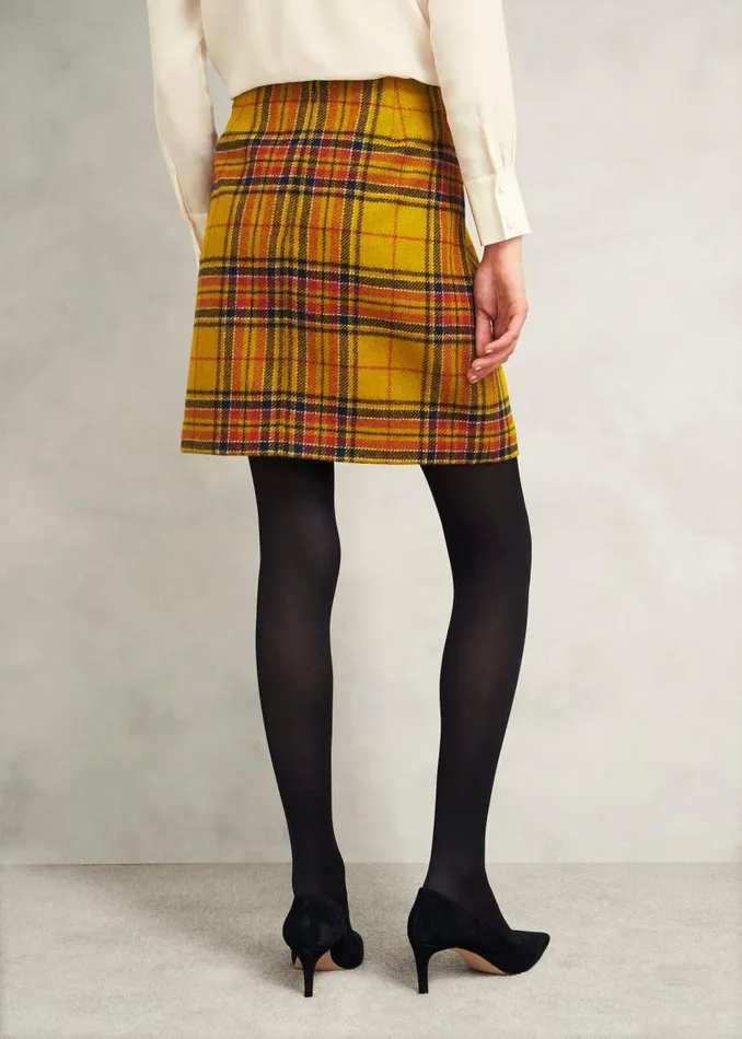 Women HOBBS Skirts Maeve Wool Skirt Ochre Multi