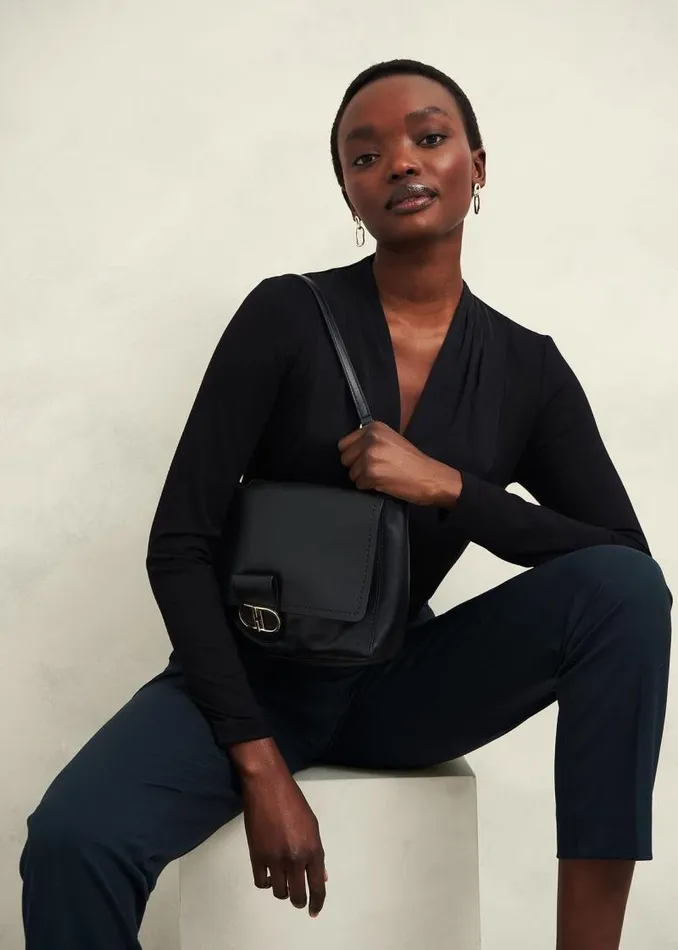 Women HOBBS Tops Mel Woven Front Top Black