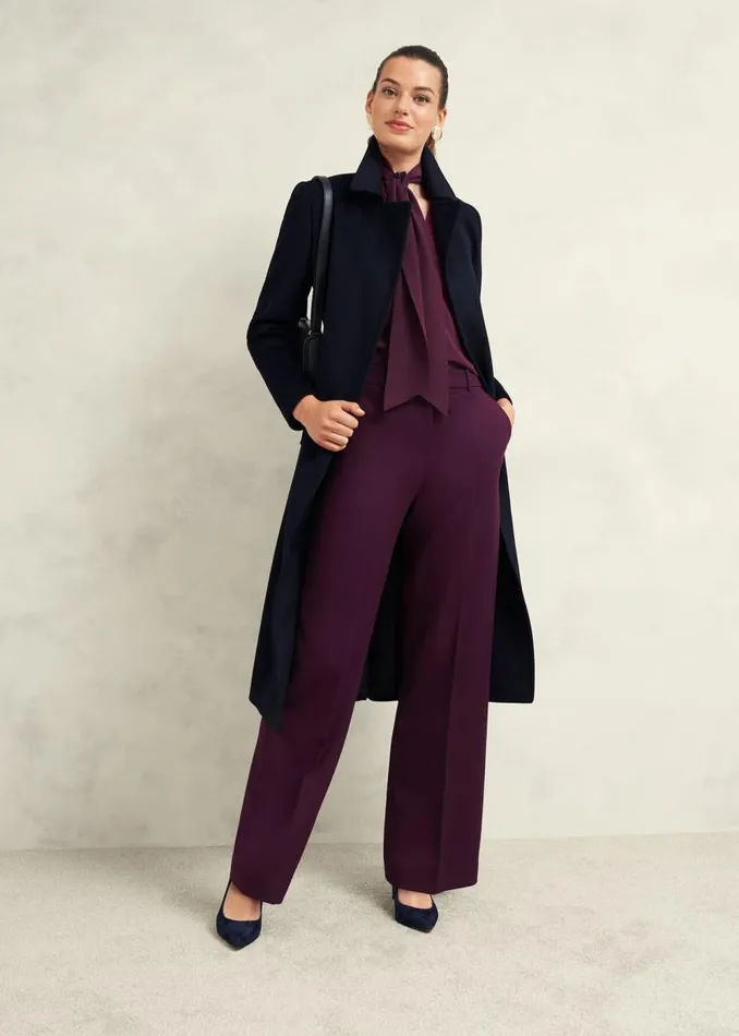 Women HOBBS Tops Mimi Silk Blouse Warm Plum