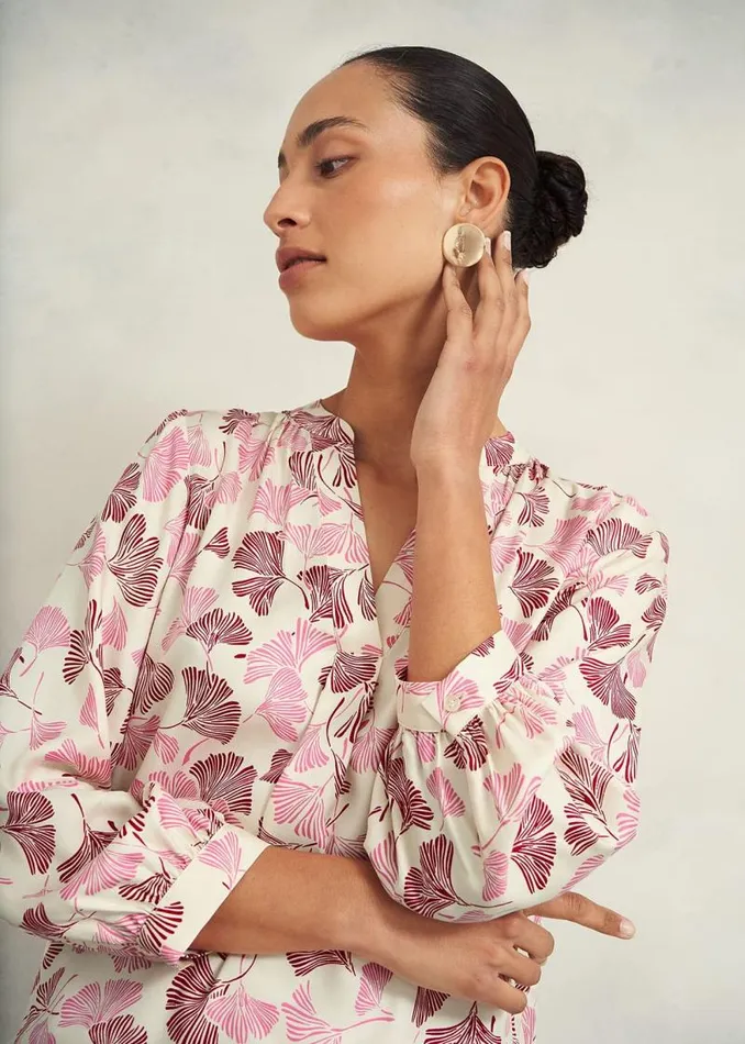 Women HOBBS Tops Rachael Blouse Cream Multi