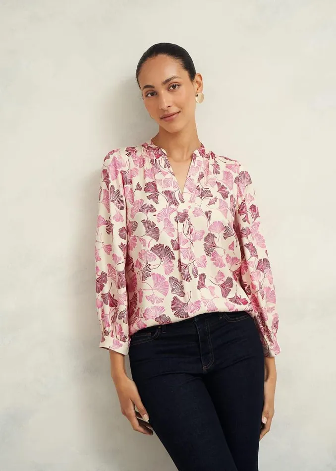 Women HOBBS Tops Rachael Blouse Cream Multi