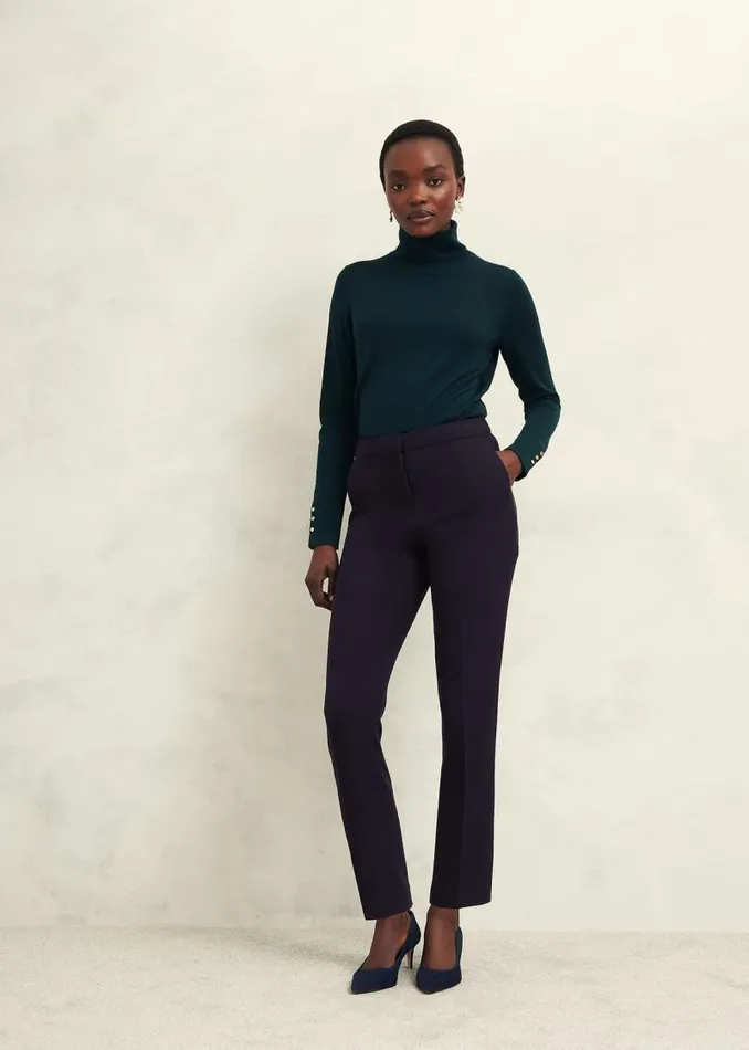 Women HOBBS Trousers Aly Slim Trousers Navy
