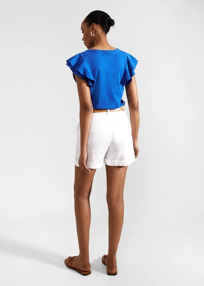 Women HOBBS Trousers Lenna Linen Short White