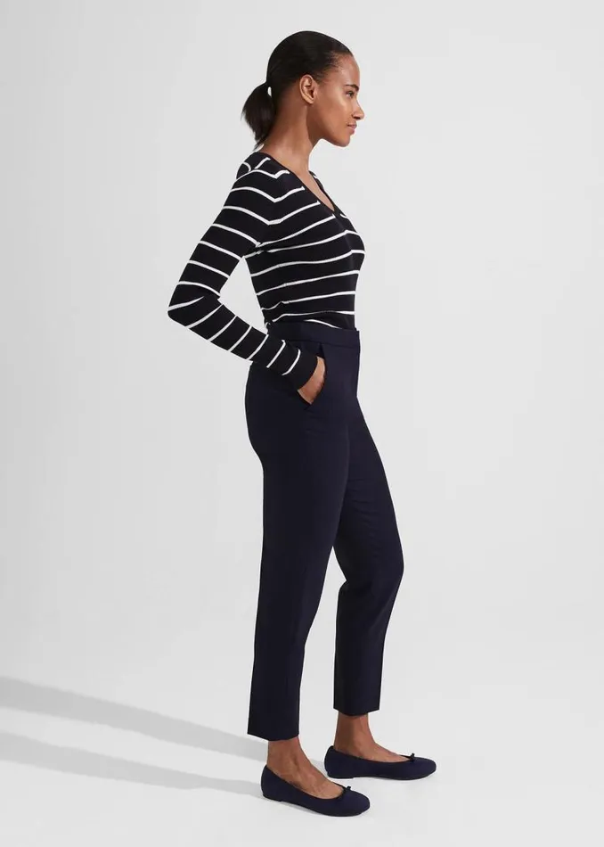 Women HOBBS Trousers Petite Gael Trousers Navy