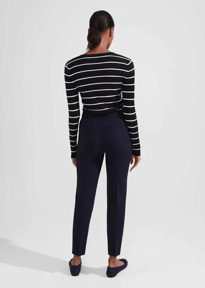 Women HOBBS Trousers Petite Gael Trousers Navy