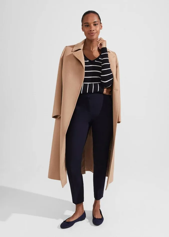 Women HOBBS Trousers Petite Gael Trousers Navy