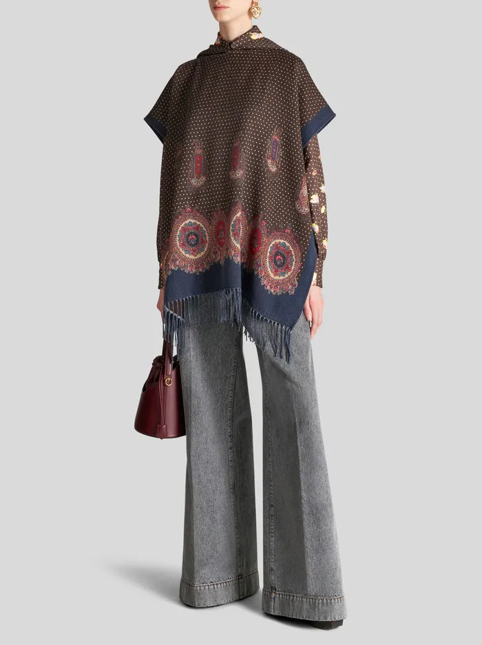 Women Hooded Cape Etro Coats And Outerwear