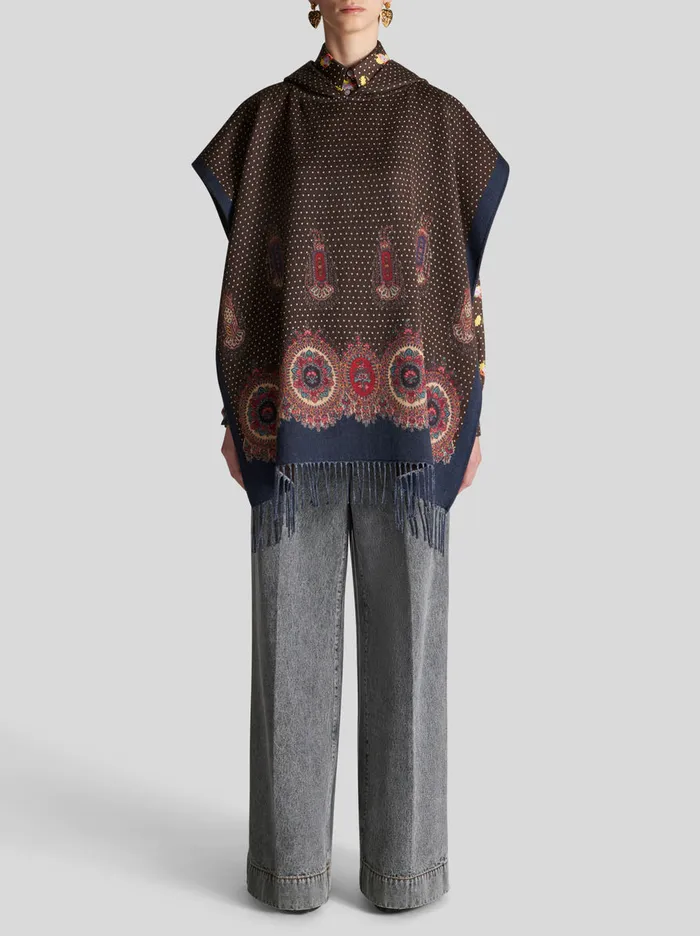 Women Hooded Cape Etro Coats And Outerwear