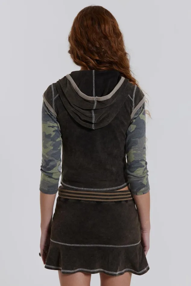 Women Hooded Jersey Cap Sleeve Top Jaded London CoOrds