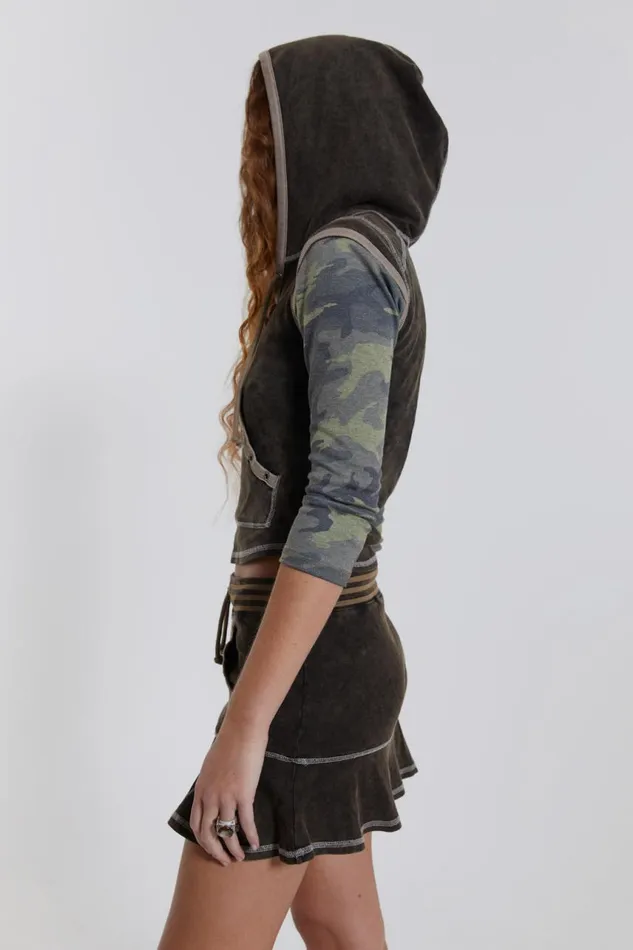 Women Hooded Jersey Cap Sleeve Top Jaded London CoOrds