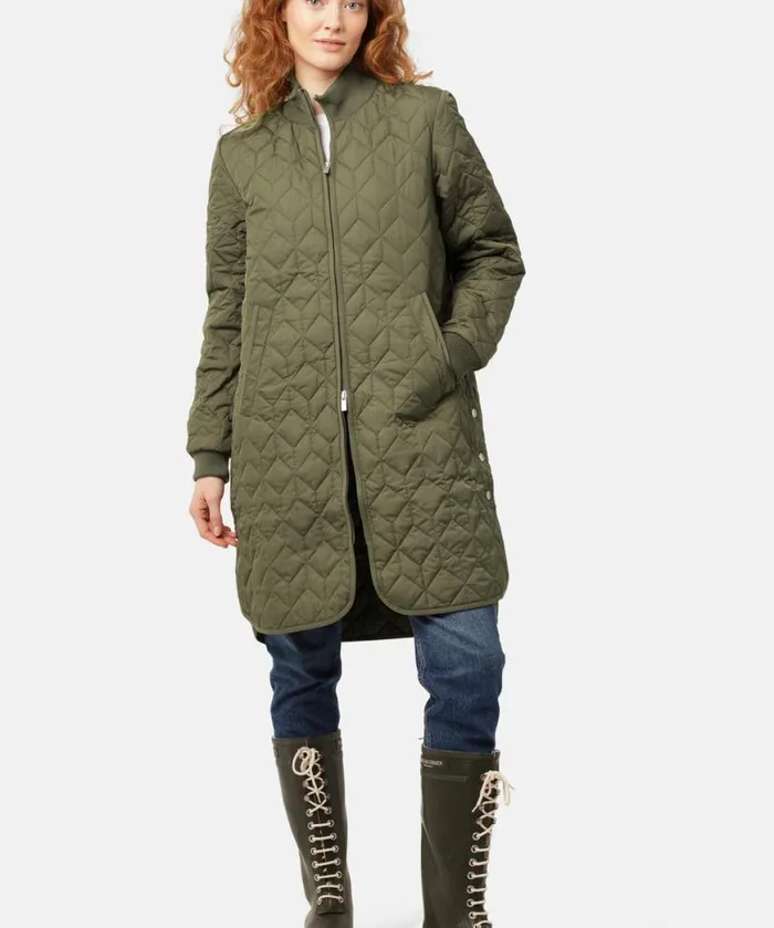 Women Ilse Jacobsen Padded Quilt Coat 8211 Army