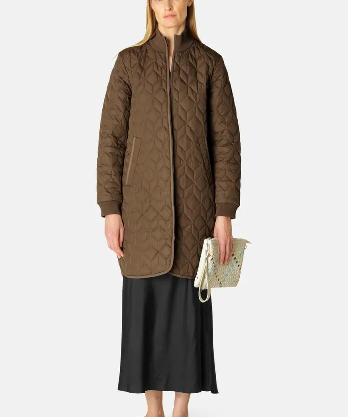 Women Ilse Jacobsen Padded Quilt Coat 8211 Cub Brown