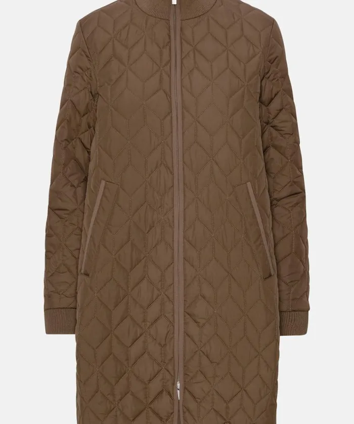 Women Ilse Jacobsen Padded Quilt Coat 8211 Cub Brown