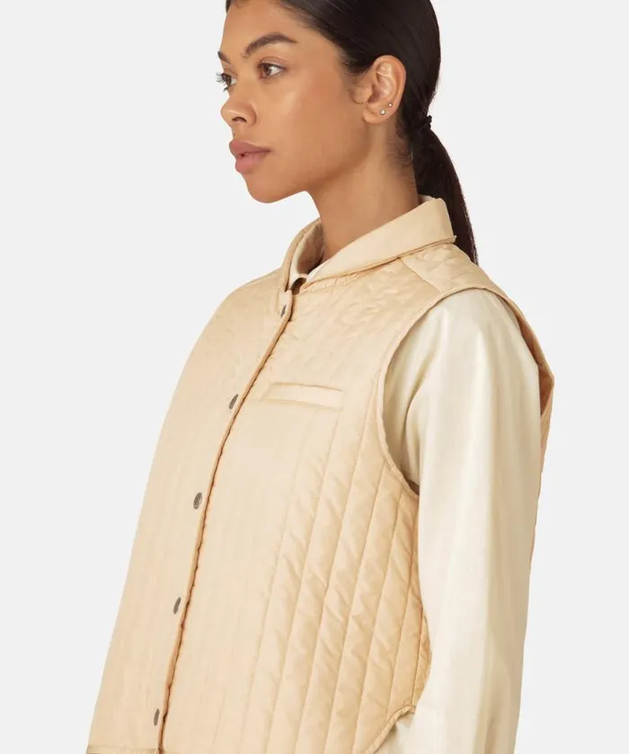 Women Ilse Jacobsen Quilt Vest 8211 Beige