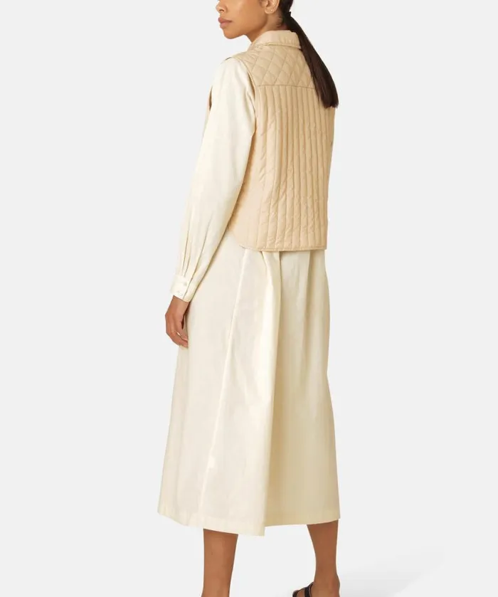 Women Ilse Jacobsen Quilt Vest 8211 Beige