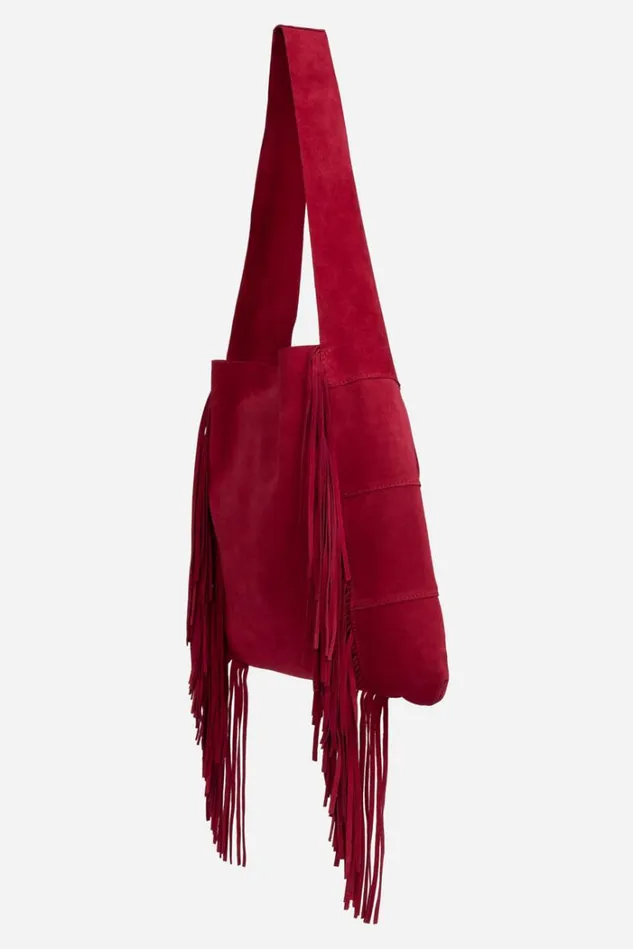 Women ITALIAN SUEDE FRINGE HOBO Redwood Johnny Was Handbags Women ITALIAN SUEDE FRINGE HOBO Redwood Johnny Was Handbags
