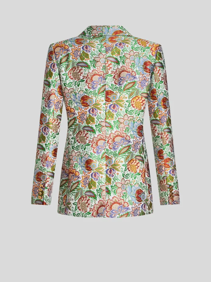 Women Jacquard Jacket With Multicoloured Bouquet Etro Jackets
