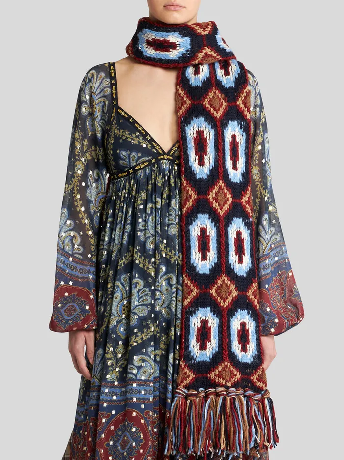 Women Jacquard Scarf Etro Scarves And Silk
