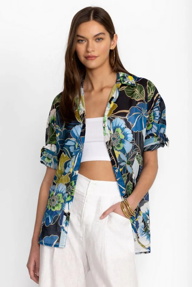 Women JENN CURVED HEM YOKE SHIRT Jenn Johnny Was Tops