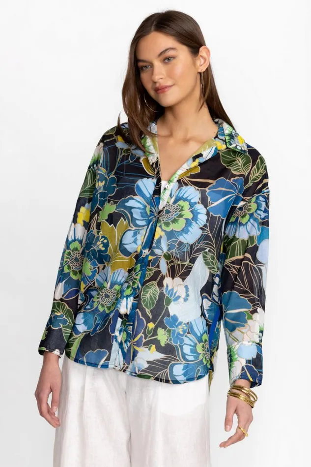 Women JENN CURVED HEM YOKE SHIRT Jenn Johnny Was Tops Women JENN CURVED HEM YOKE SHIRT Jenn Johnny Was Tops