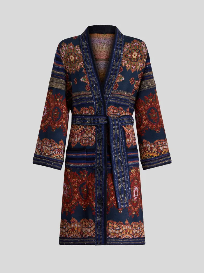 Women Jersey Jacquard Coat Etro Coats And Outerwear