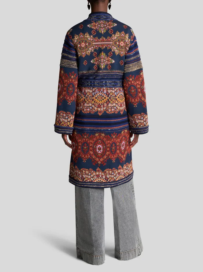 Women Jersey Jacquard Coat Etro Coats And Outerwear