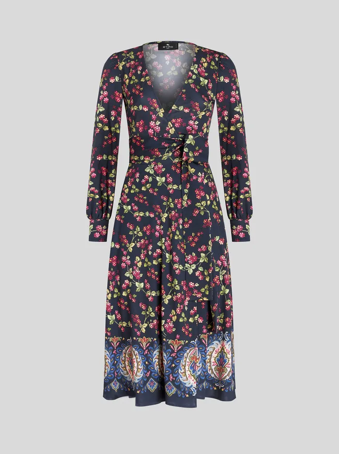 Women Jersey Wrap Dress Etro Dresses