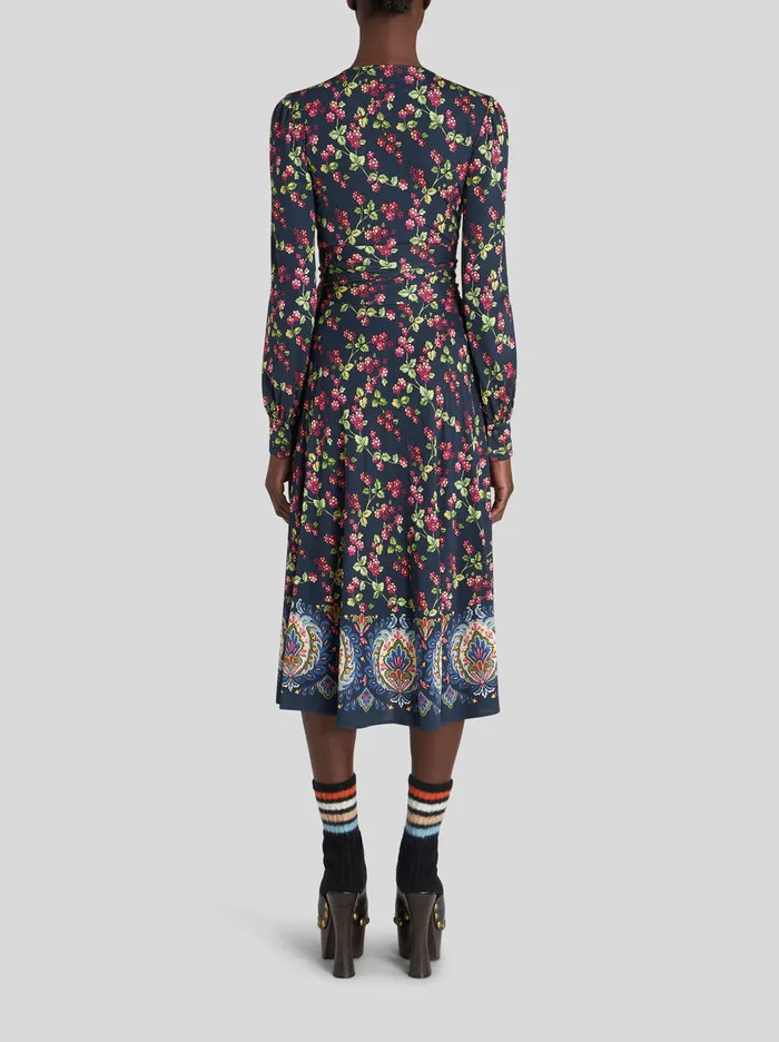 Women Jersey Wrap Dress Etro Dresses