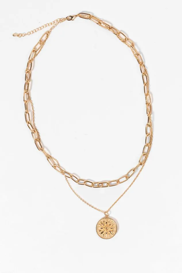 Women Jewellery Cupshe Sandbar Geometric Copper Necklace Golden