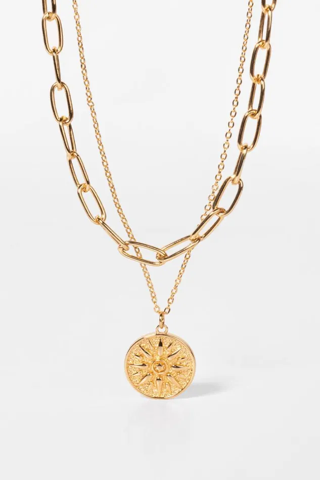 Women Jewellery Cupshe Sandbar Geometric Copper Necklace Golden