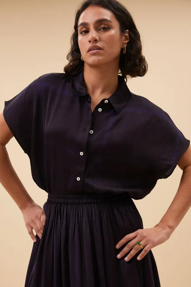 Women Karly Square Blouse Square Print Bybar Blouses