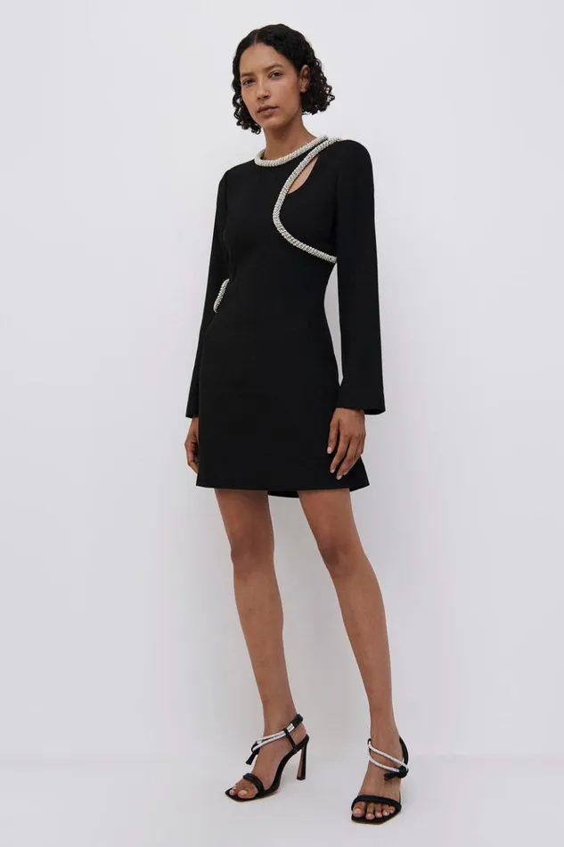 Women Katharine Diamante Mini Dress Black Jonathan Simkhai Dresses and Jumpsuits
