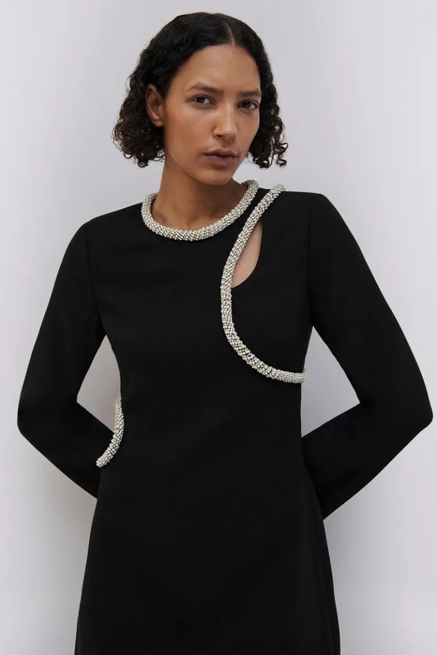 Women Katharine Diamante Mini Dress Black Jonathan Simkhai Dresses and Jumpsuits