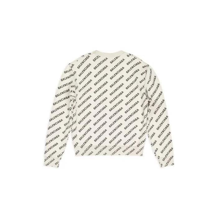 Women Knitwear Balenciaga Mini Allover Logo Sweater In Off White