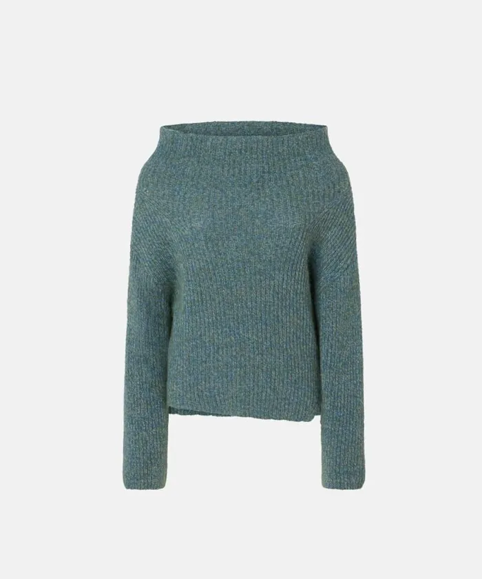Women Knitwear Pinko Multicoloured Ribbed Asymmetric Sweater Multi Greenlight Blue Women Knitwear Pinko Multicoloured Ribbed Asymmetric Sweater Multi Greenlight Blue