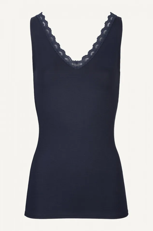 Women Lace Singlet Dark Navy Bybar Tops and Shirts