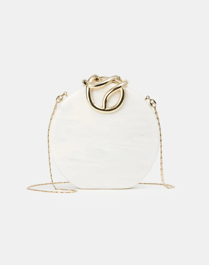 Women Lafayette 148 New York Bags Italian Infinity Knot Marbled Clutch Cloud