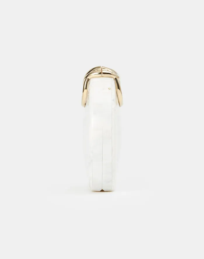 Women Lafayette 148 New York Bags Italian Infinity Knot Marbled Clutch Cloud