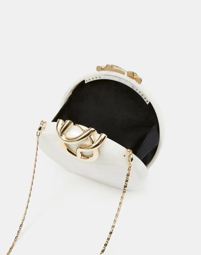 Women Lafayette 148 New York Bags Italian Infinity Knot Marbled Clutch Cloud